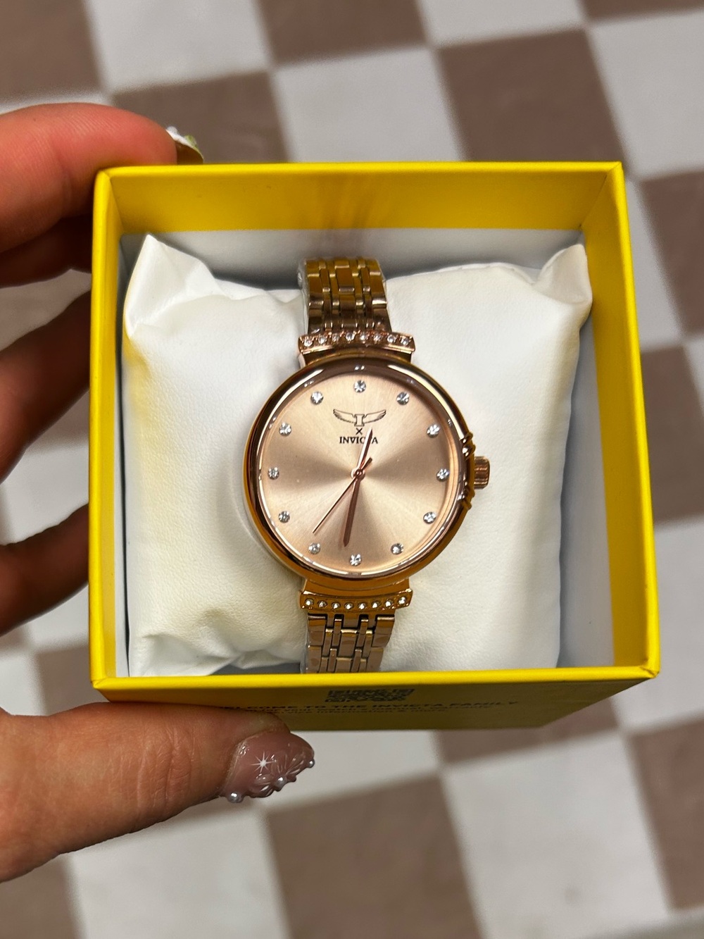 Invicta Rose Gold Crystal Accent Women's Bracelet Watch